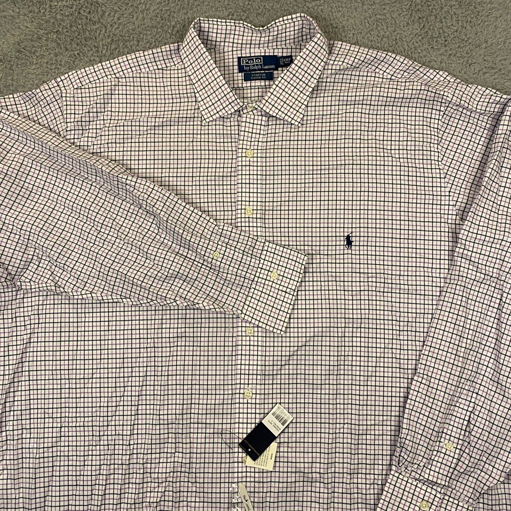 Ralph Lauren Dress Shirt 4XLT Stanton Classic Fit Button Up Woven Plaid Pony NEW